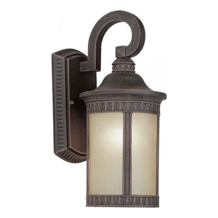 FORTE One Light Painted Rust Umber Seeded Glass Wall Lantern 17022-01-28